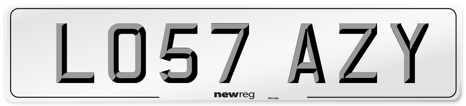 LO57 AZY Number Plate from New Reg
